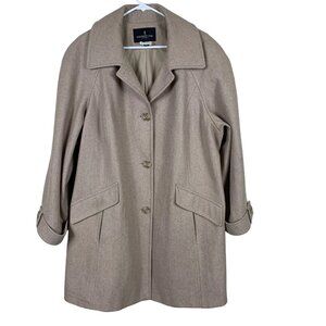 VTG 90's London Fog Women’s Oatmeal Beige Wool Blend Pea Coat Size 2X